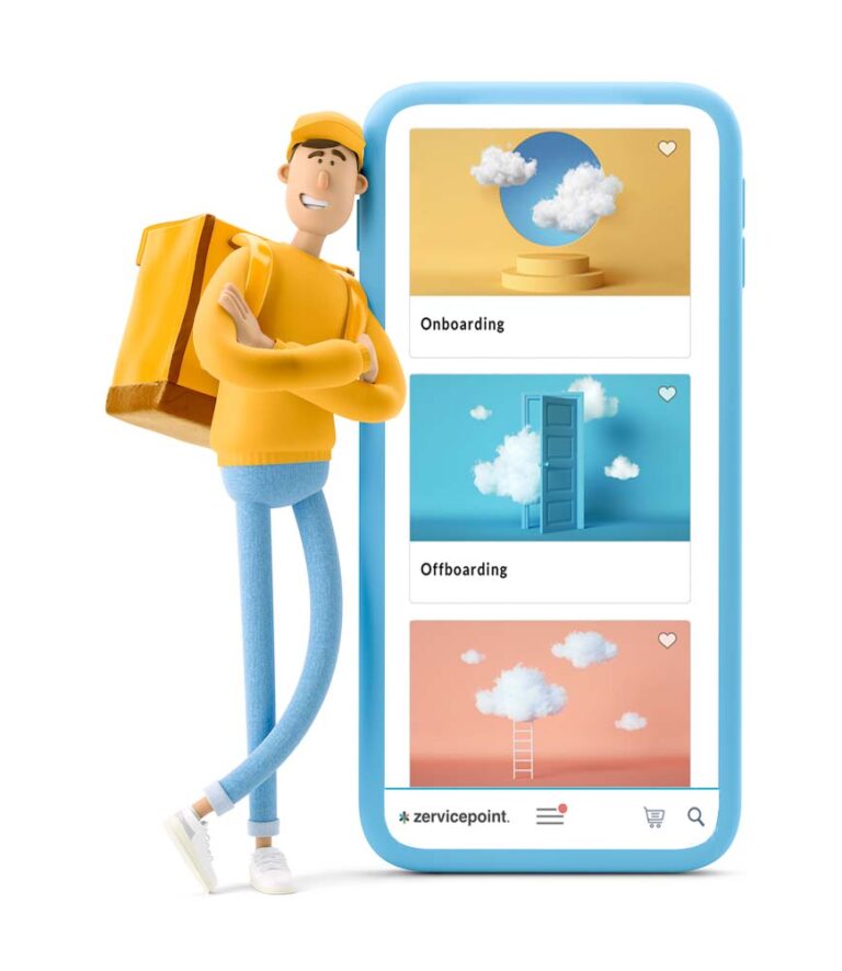 Zervicepoints HR-portal i en mobil