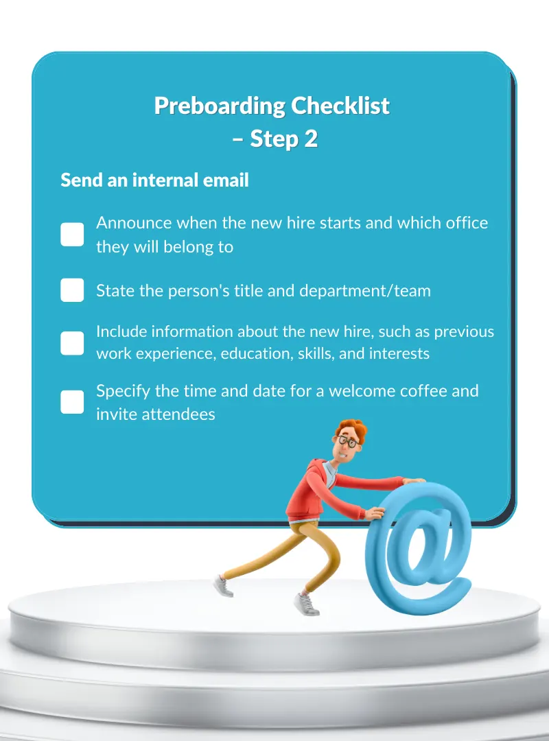 Preboarding Checklist–Internal Email