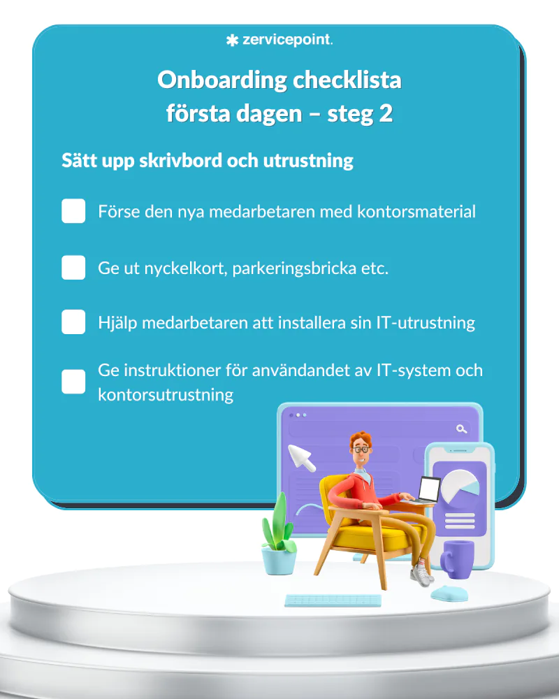 Onboarding checklista – förbered arbetsplatsen
