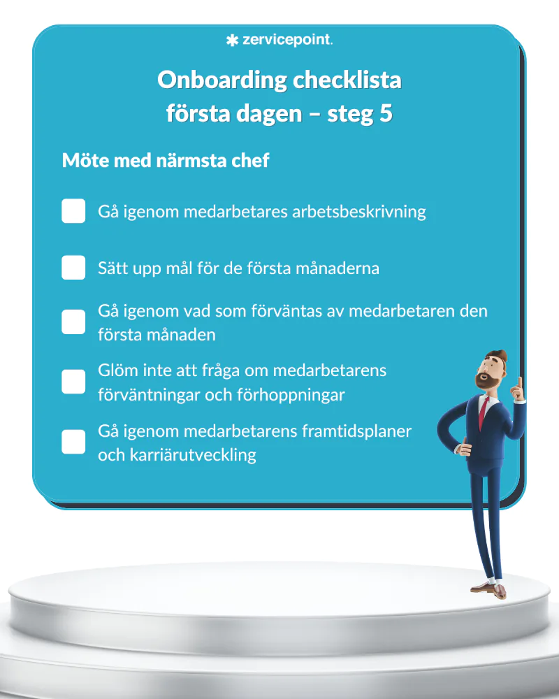 Onboarding checklista - möte med chef