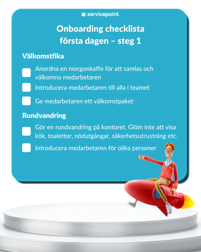Onboarding checklista – välkomstfika och rundvandring