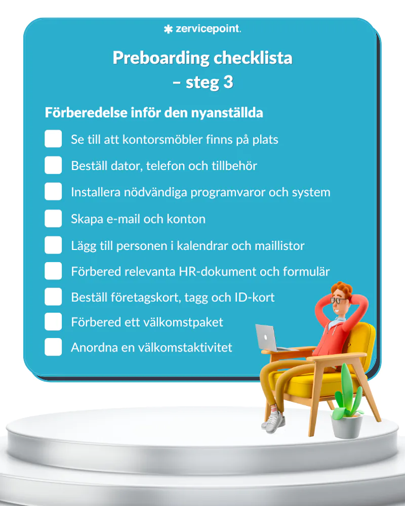 Preboarding checklista – förberedelse nyanställda